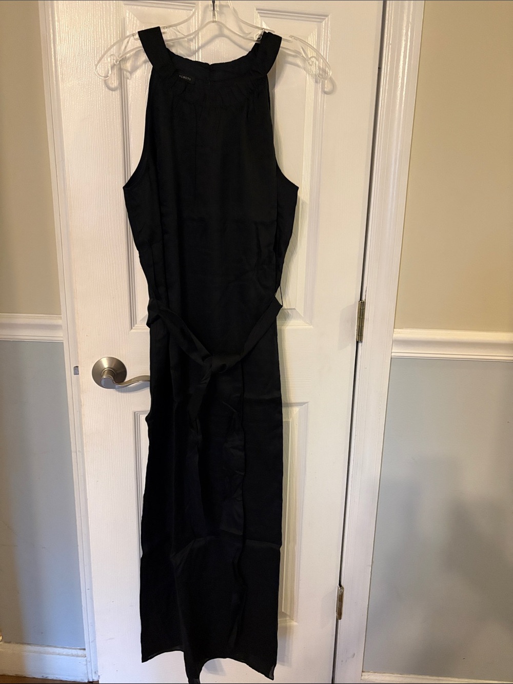 Talbots NWT Sleeveless Black Maxi Dress with Waist Tie